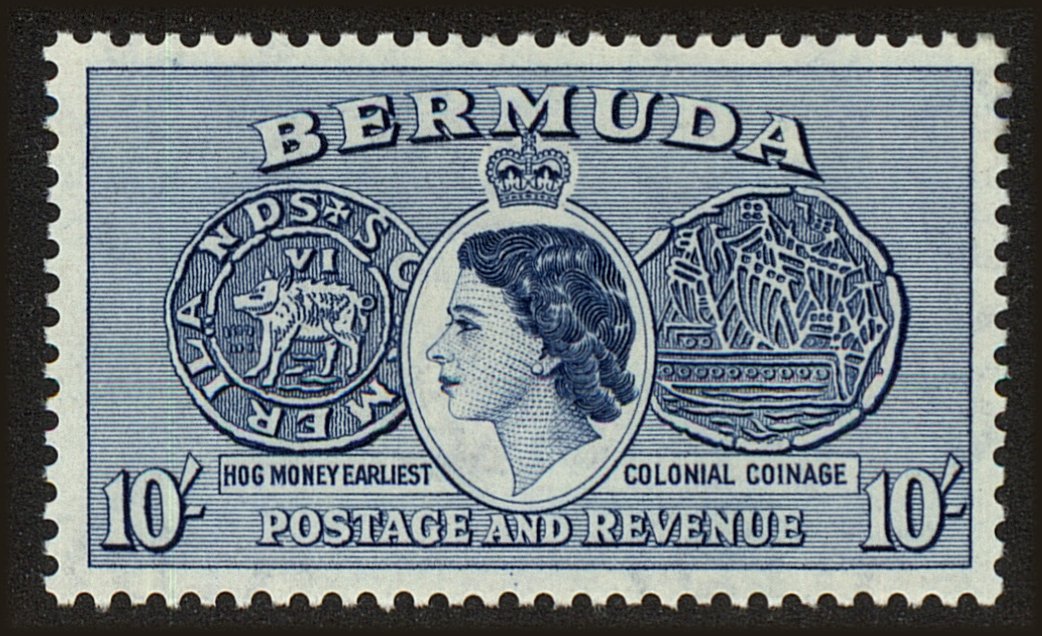 Front view of Bermuda 161 collectors stamp