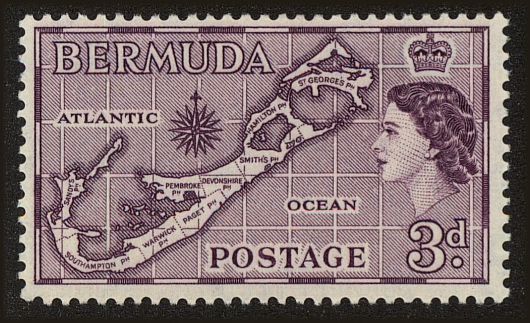 Front view of Bermuda 149 collectors stamp