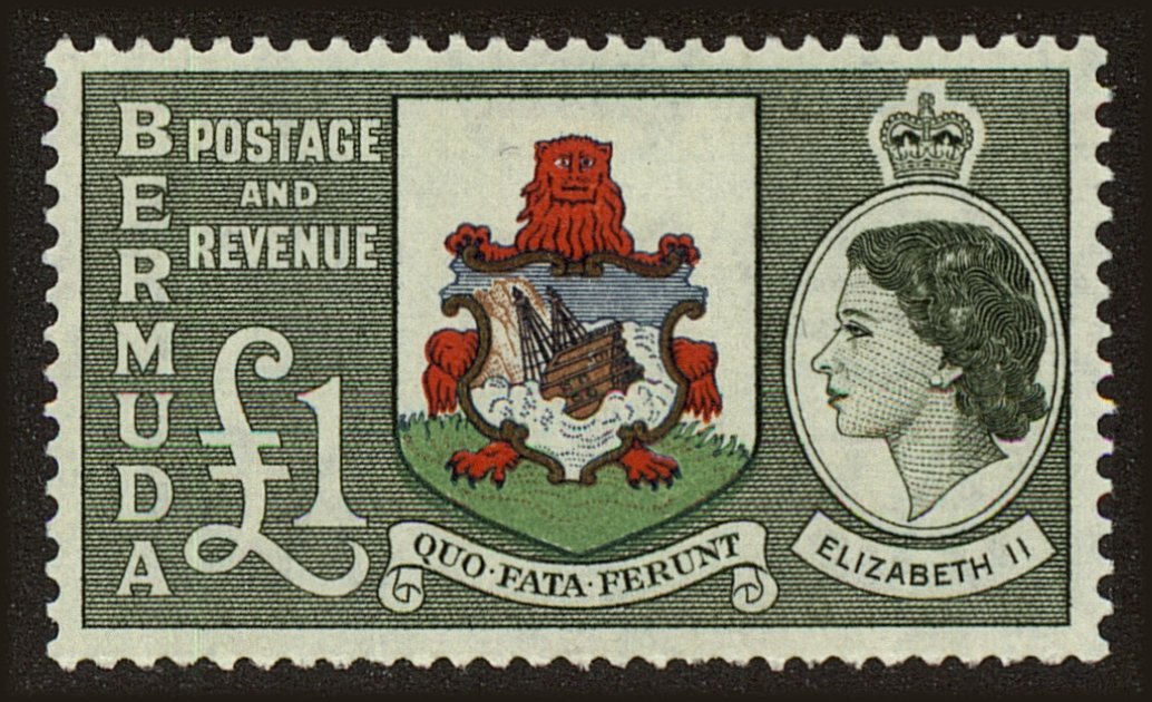 Front view of Bermuda 162 collectors stamp