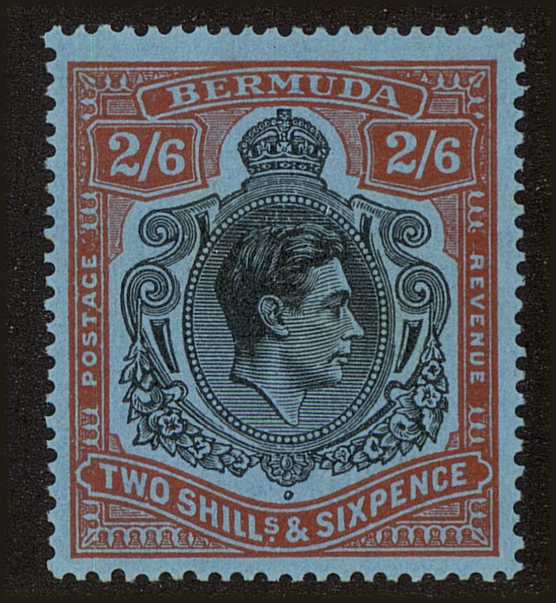 Front view of Bermuda 124 collectors stamp