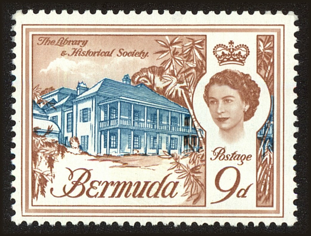 Front view of Bermuda 182 collectors stamp