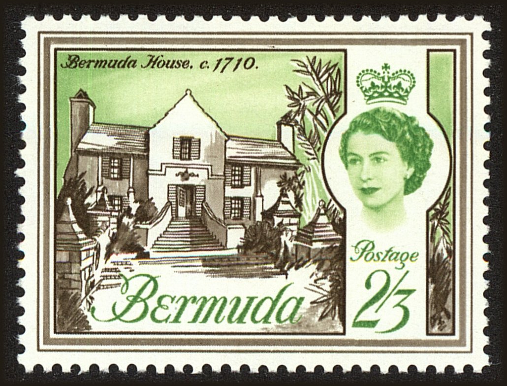Front view of Bermuda 187 collectors stamp