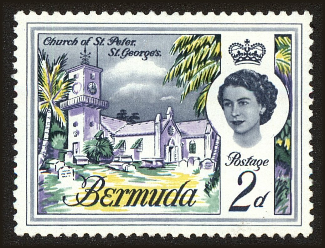 Front view of Bermuda 176 collectors stamp