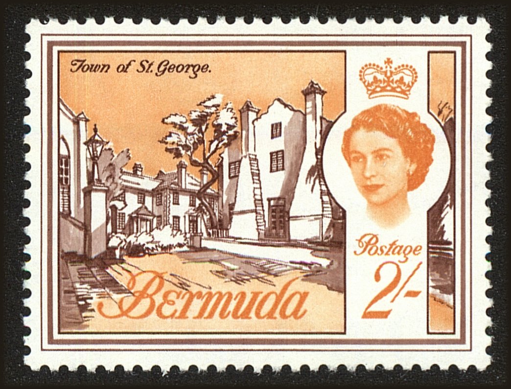 Front view of Bermuda 186 collectors stamp