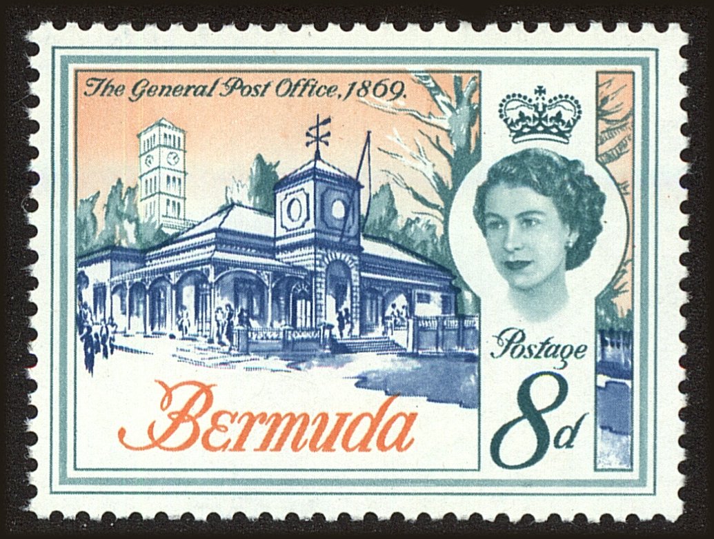 Front view of Bermuda 181a collectors stamp
