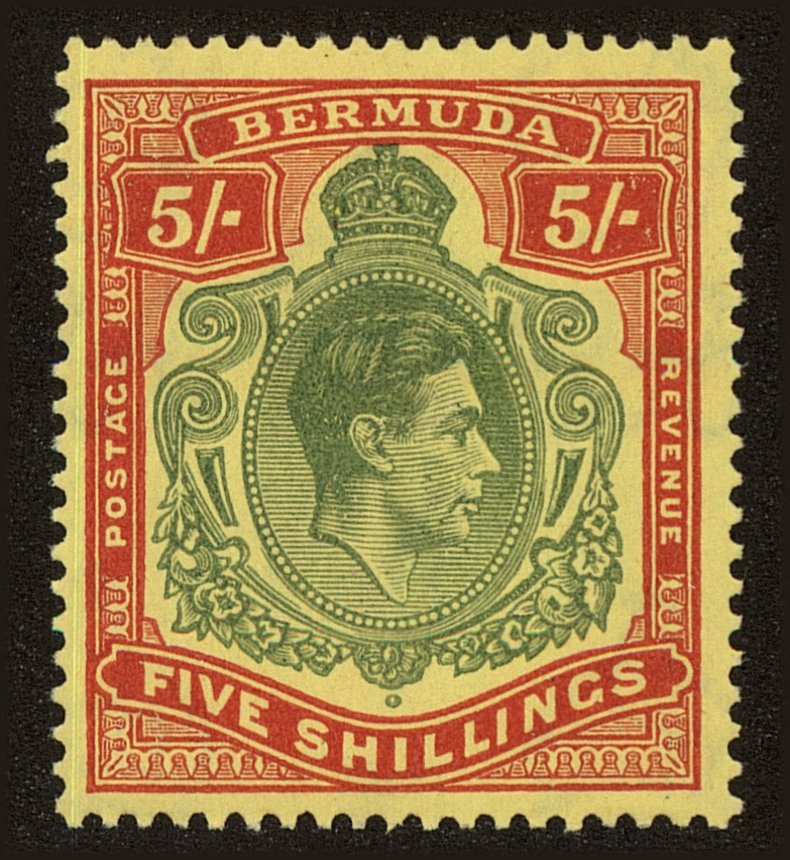 Front view of Bermuda 125 collectors stamp