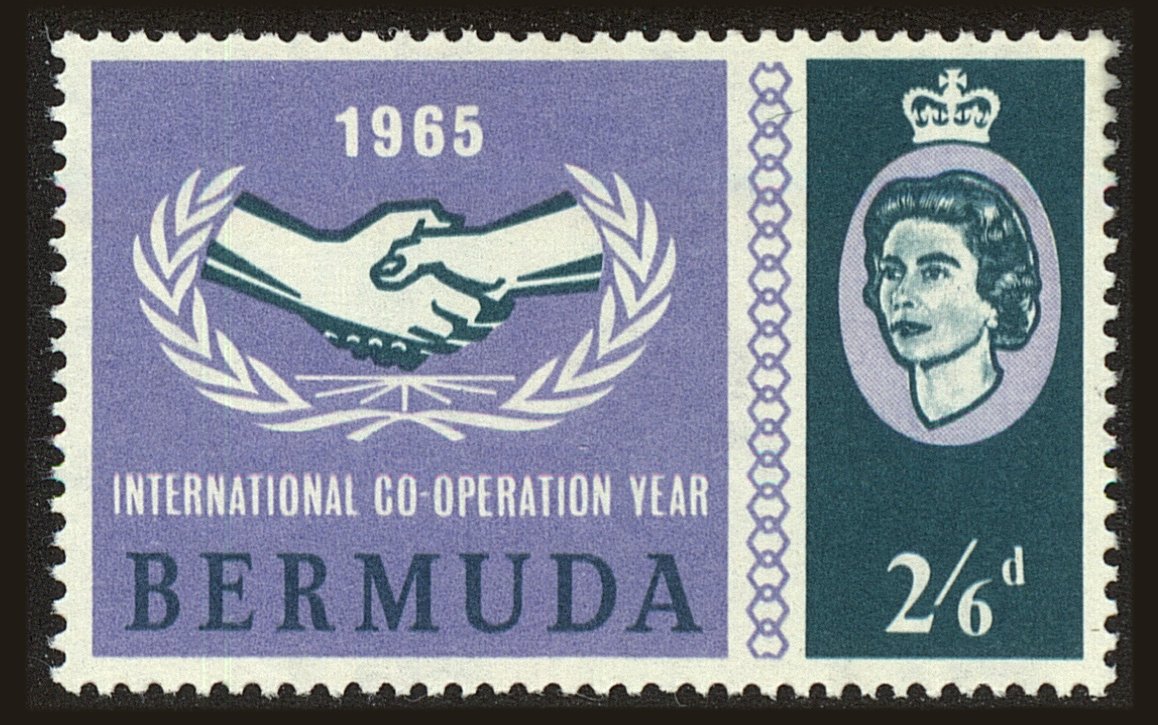 Front view of Bermuda 200 collectors stamp