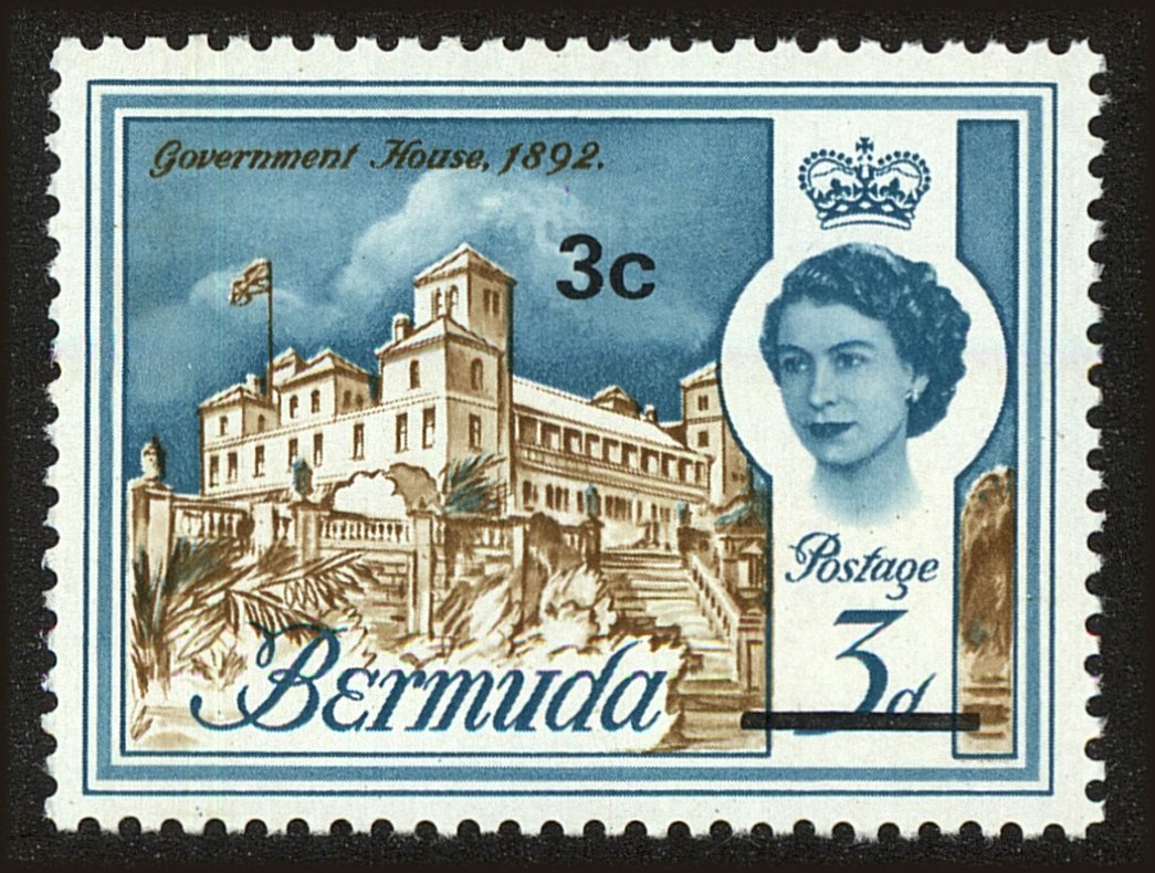 Front view of Bermuda 240 collectors stamp