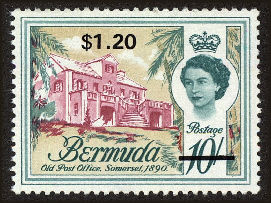 Front view of Bermuda 253 collectors stamp