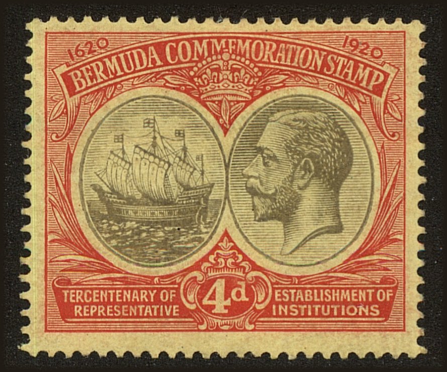 Front view of Bermuda 59 collectors stamp