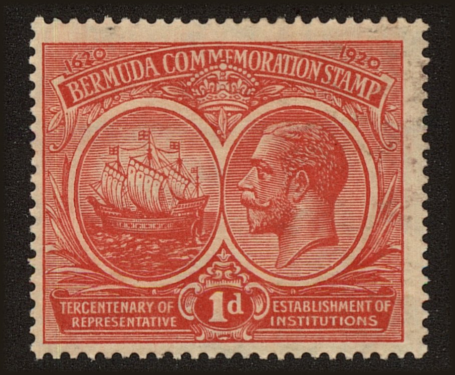 Front view of Bermuda 68 collectors stamp
