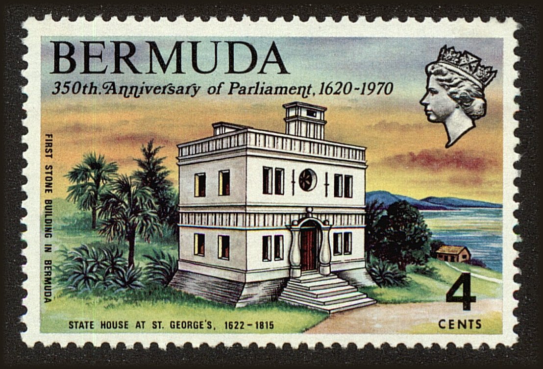 Front view of Bermuda 272 collectors stamp
