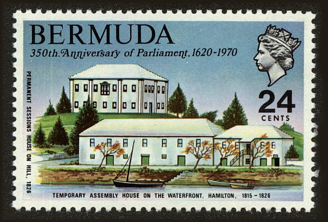 Front view of Bermuda 275 collectors stamp
