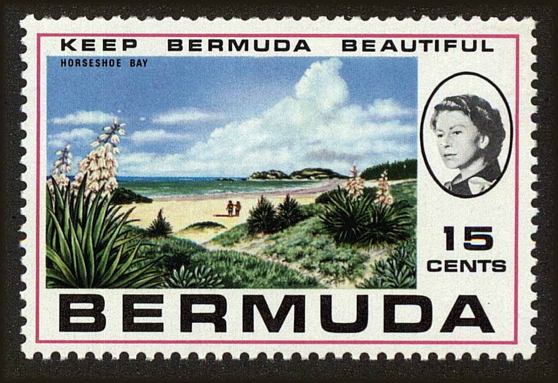 Front view of Bermuda 277 collectors stamp
