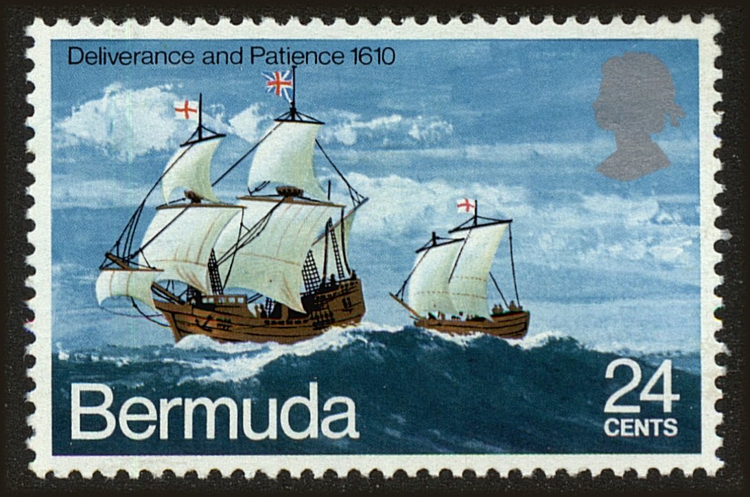 Front view of Bermuda 283 collectors stamp