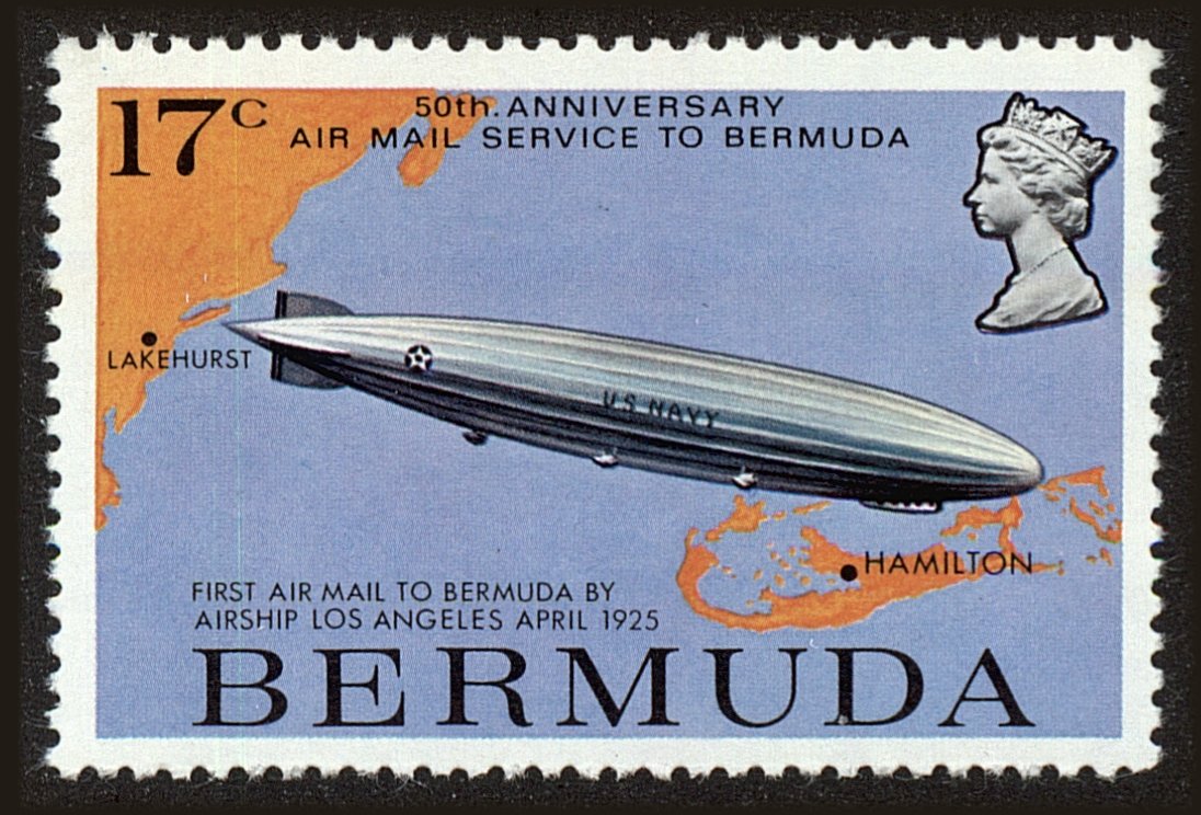 Front view of Bermuda 319 collectors stamp