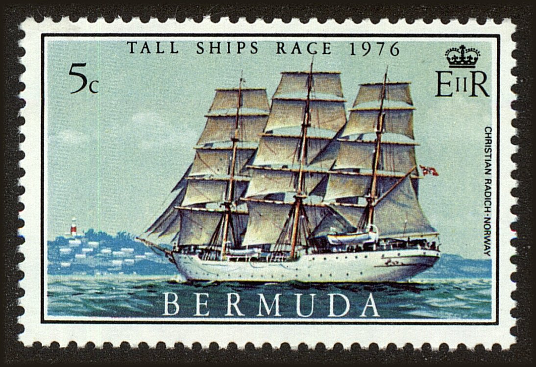 Front view of Bermuda 337 collectors stamp