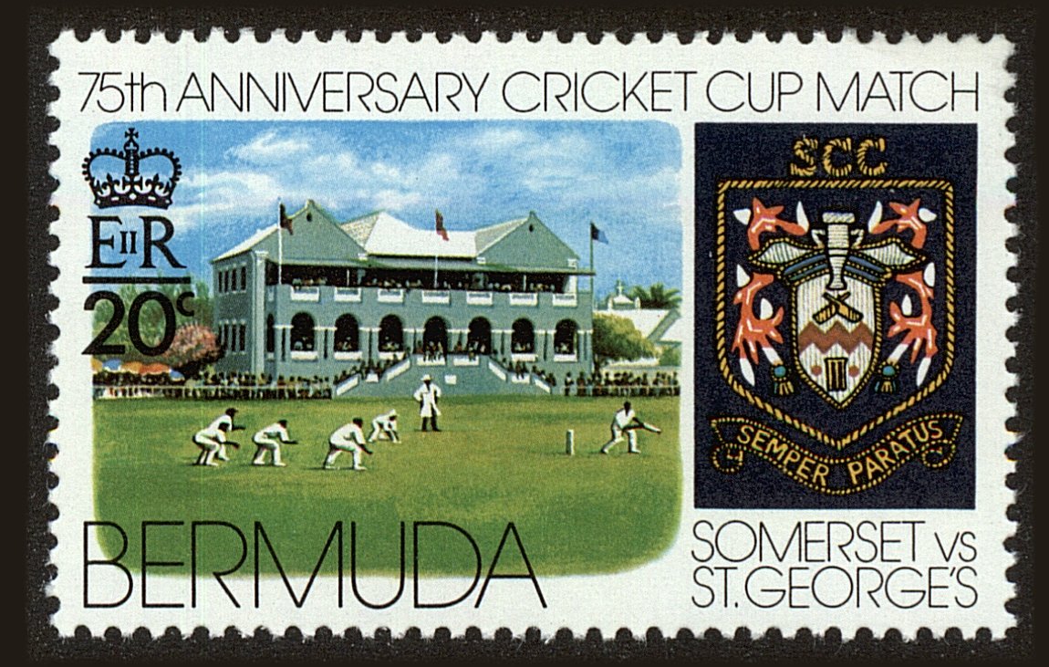Front view of Bermuda 345 collectors stamp