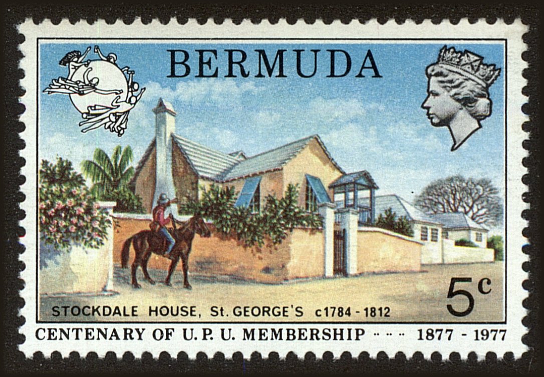 Front view of Bermuda 350 collectors stamp