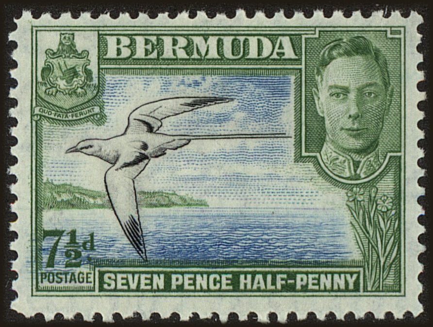 Front view of Bermuda 121D collectors stamp