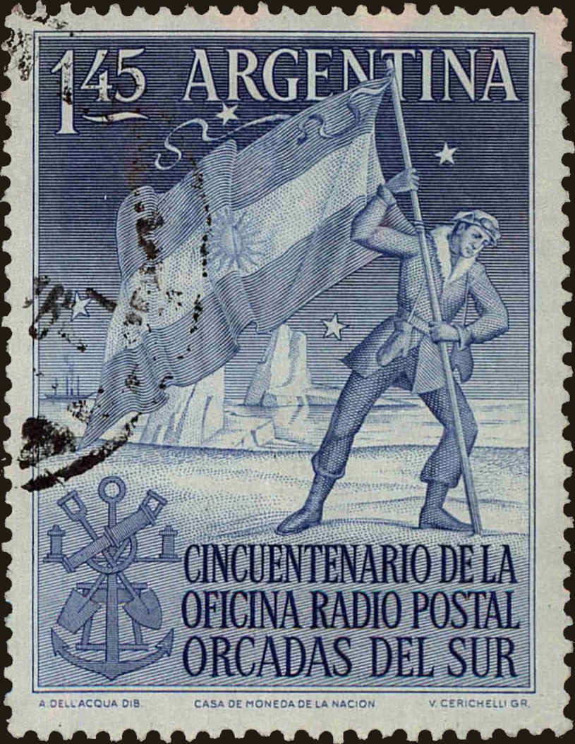 Front view of Argentina 621 collectors stamp