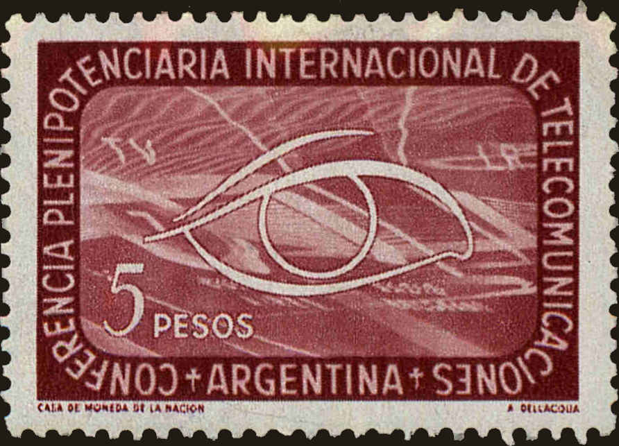 Front view of Argentina 624 collectors stamp
