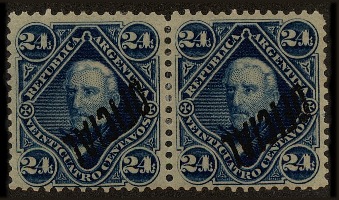 Front view of Argentina O10a collectors stamp