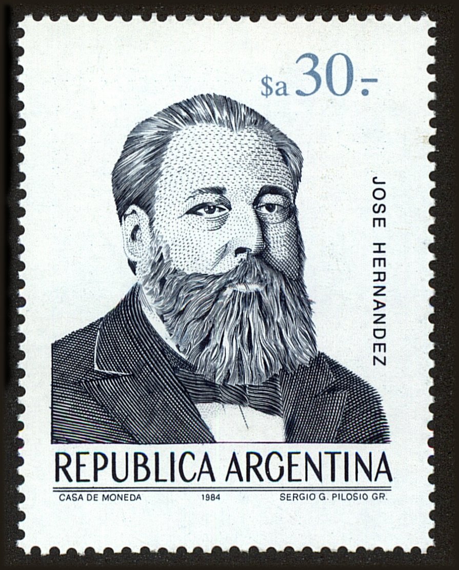 Front view of Argentina 1460 collectors stamp