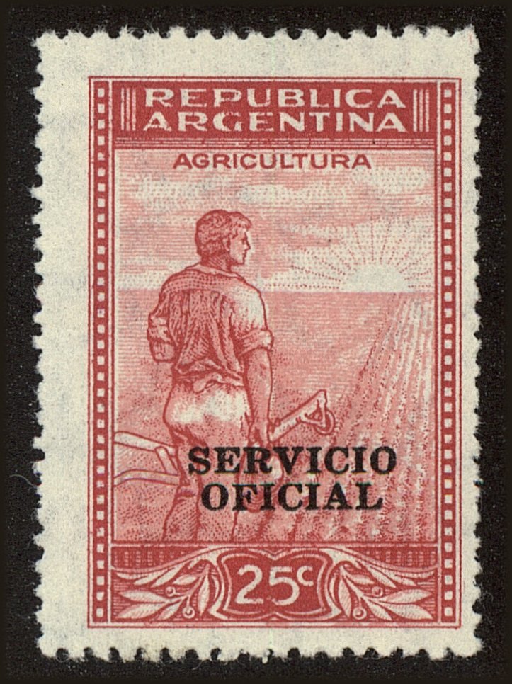 Front view of Argentina O49 collectors stamp