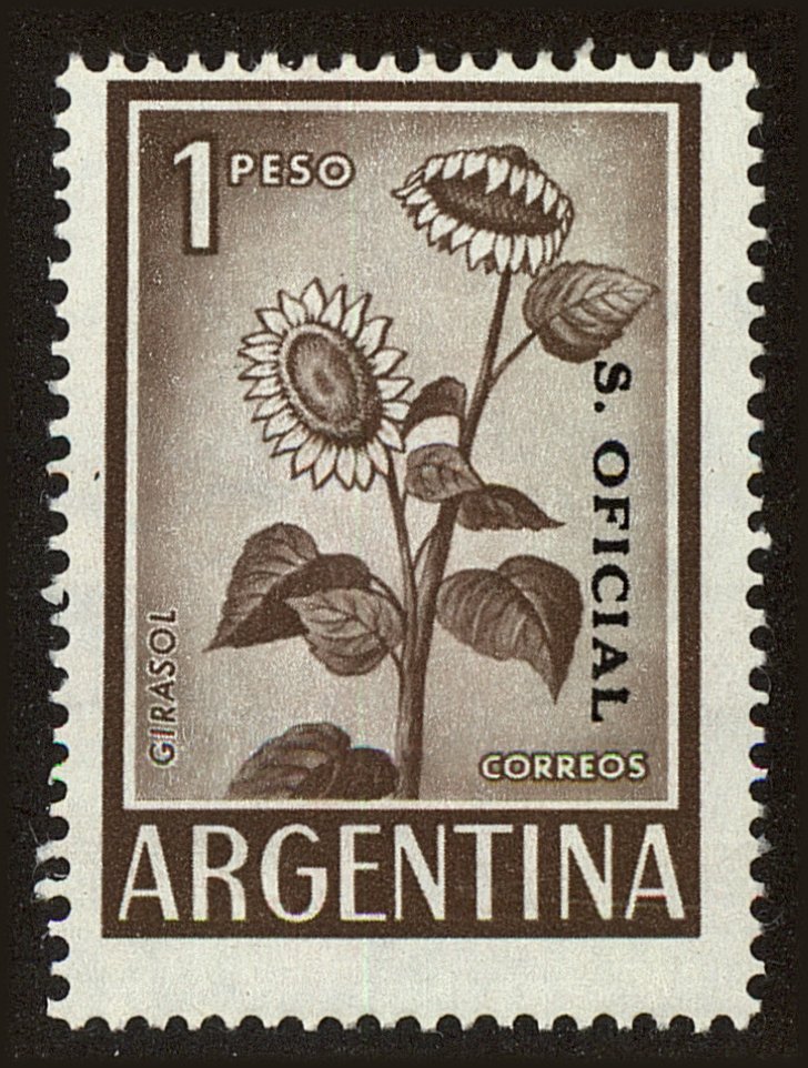 Front view of Argentina O117A collectors stamp