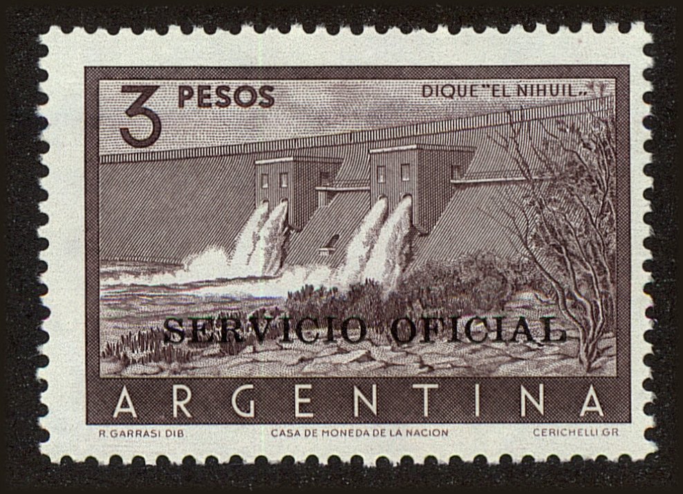 Front view of Argentina O101 collectors stamp