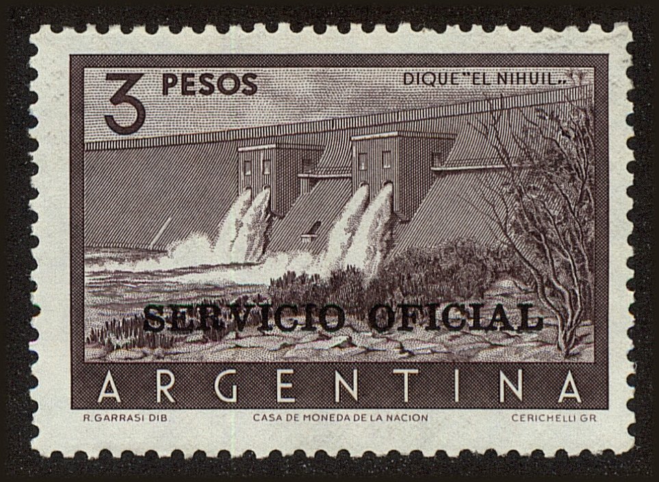 Front view of Argentina O101 collectors stamp