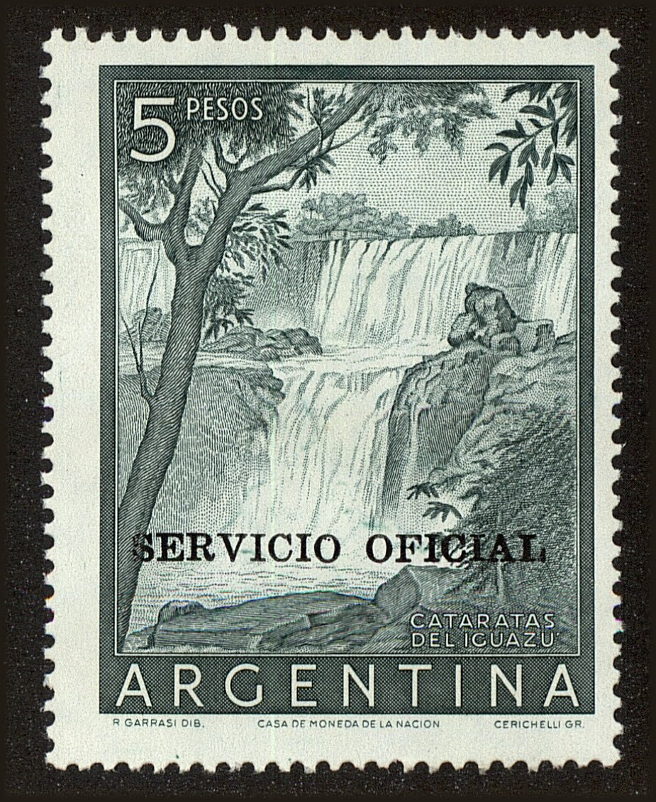 Front view of Argentina O102 collectors stamp