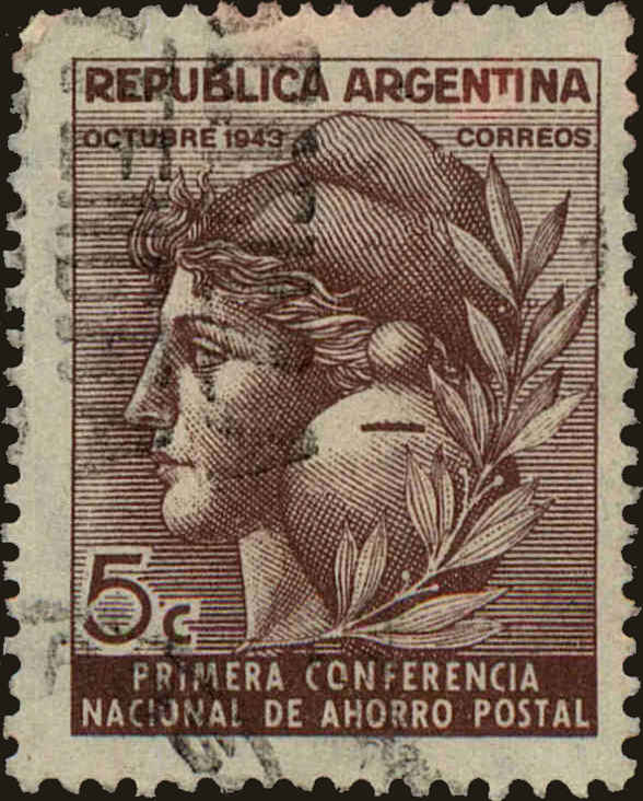 Front view of Argentina 515 collectors stamp