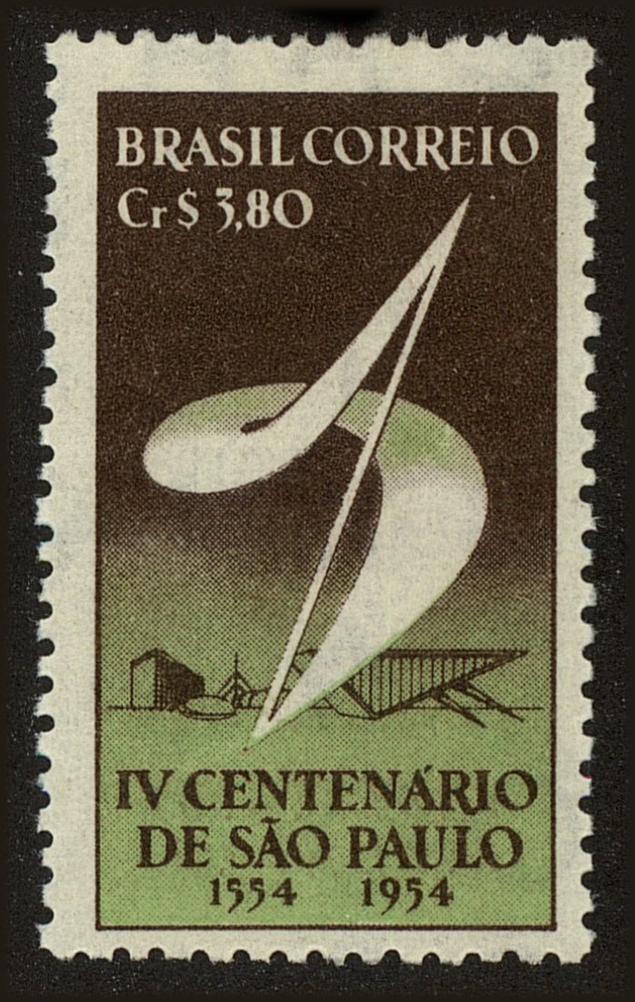 Front view of Brazil 737 collectors stamp