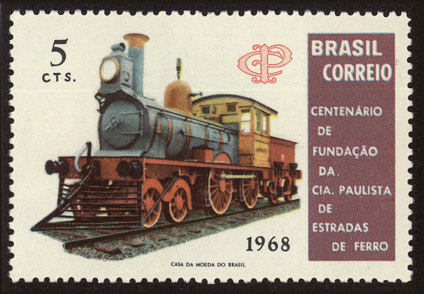 Front view of Brazil 1109 collectors stamp