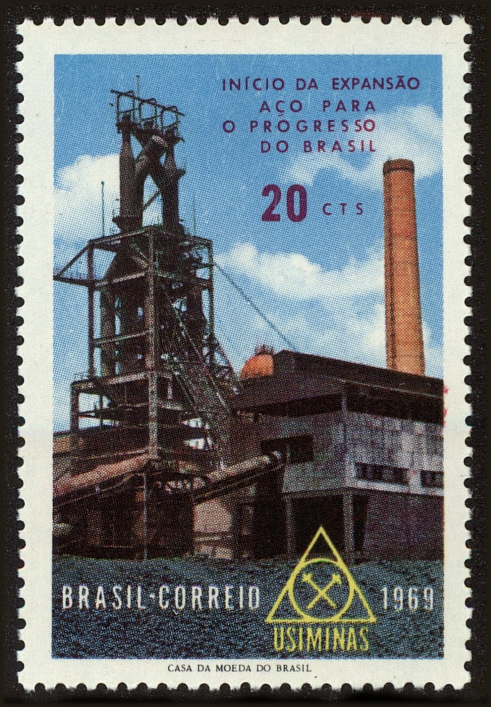 Front view of Brazil 1139 collectors stamp