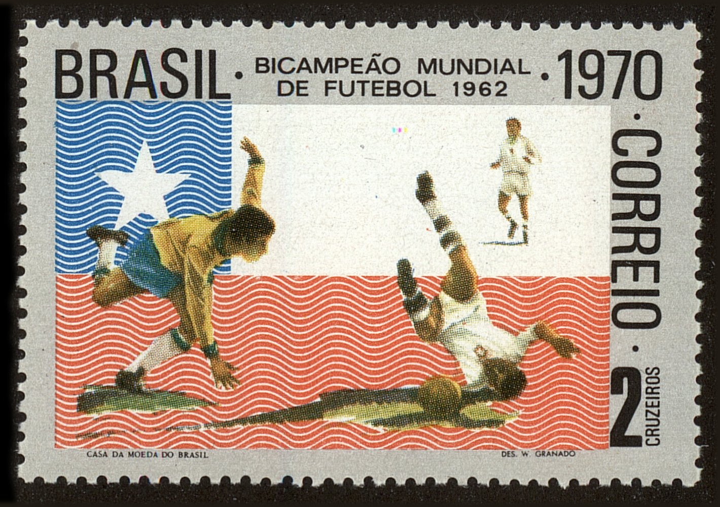 Front view of Brazil 1168 collectors stamp