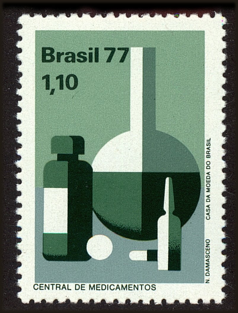 Front view of Brazil 1504 collectors stamp