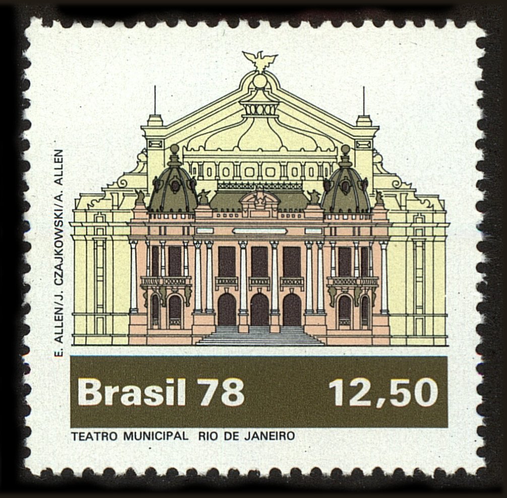 Front view of Brazil 1600 collectors stamp