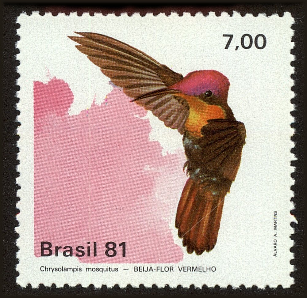 Front view of Brazil 1741 collectors stamp