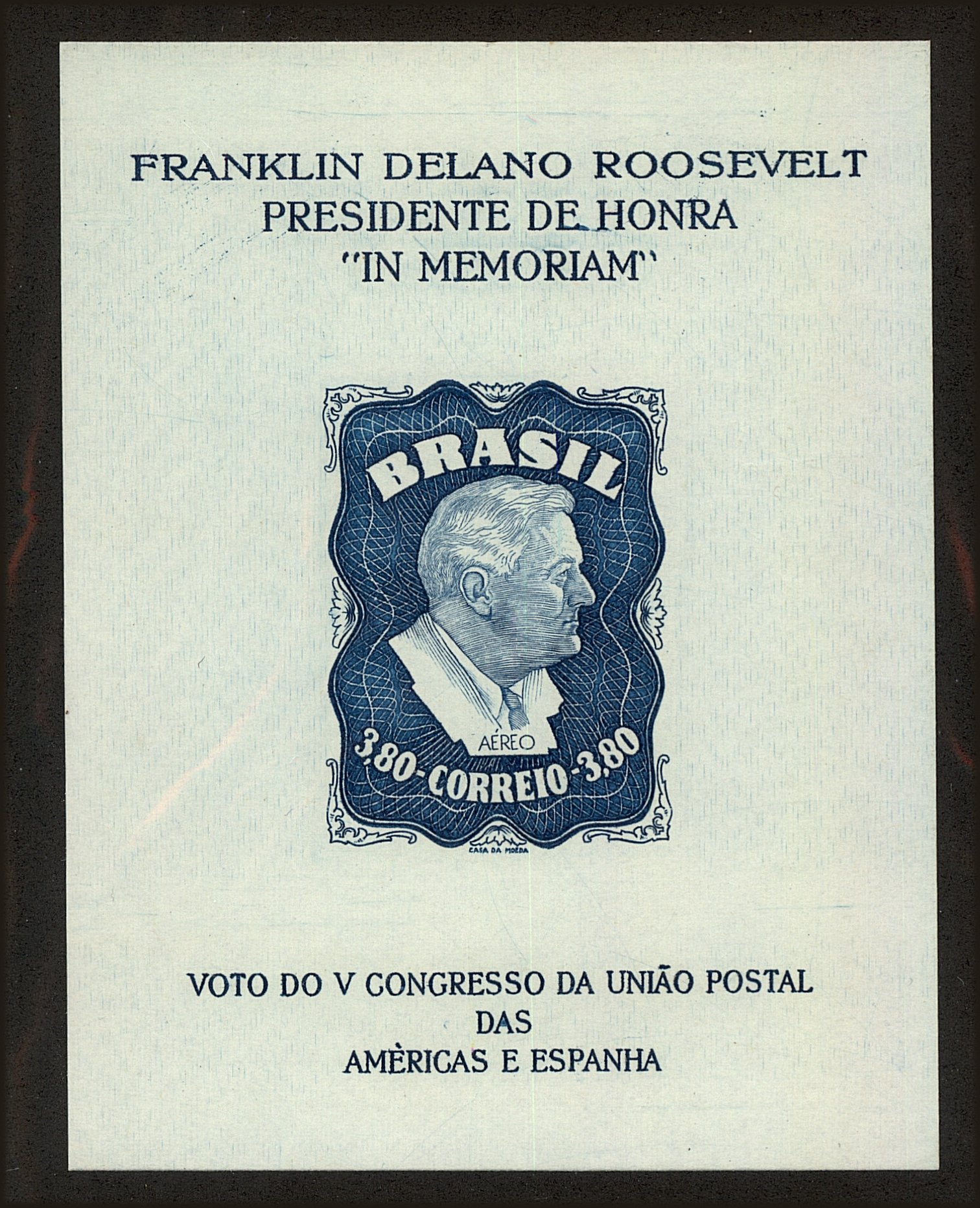 Front view of Brazil C76a collectors stamp