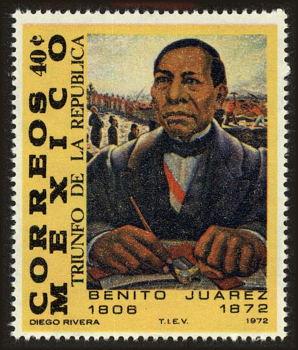 Front view of Mexico 1044 collectors stamp