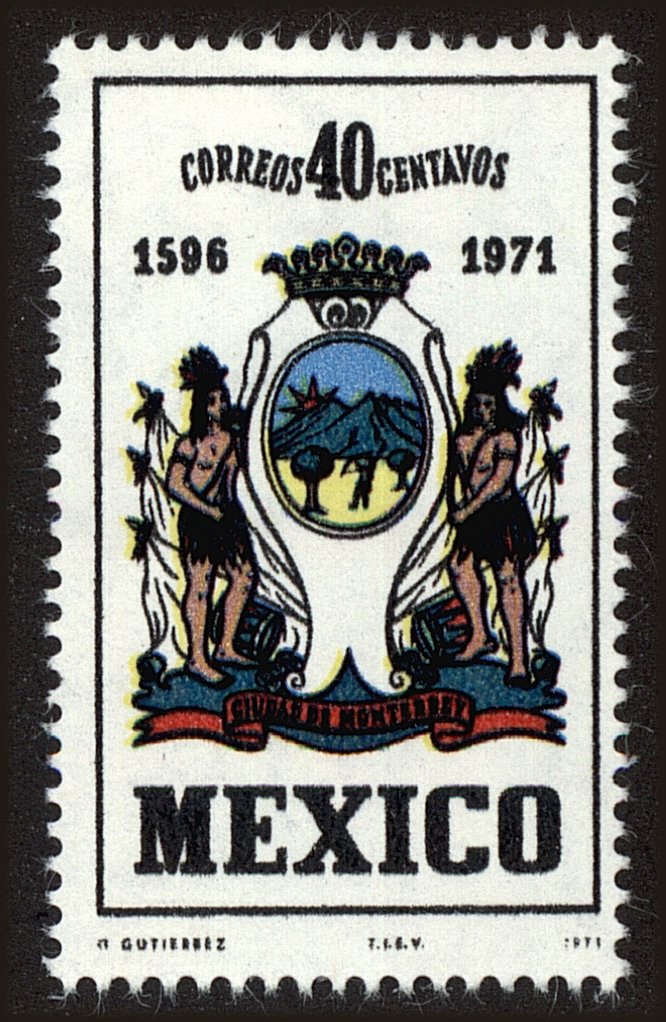 Front view of Mexico 1037 collectors stamp