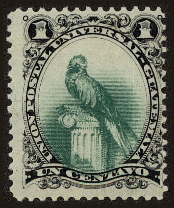 Front view of Guatemala 21 collectors stamp