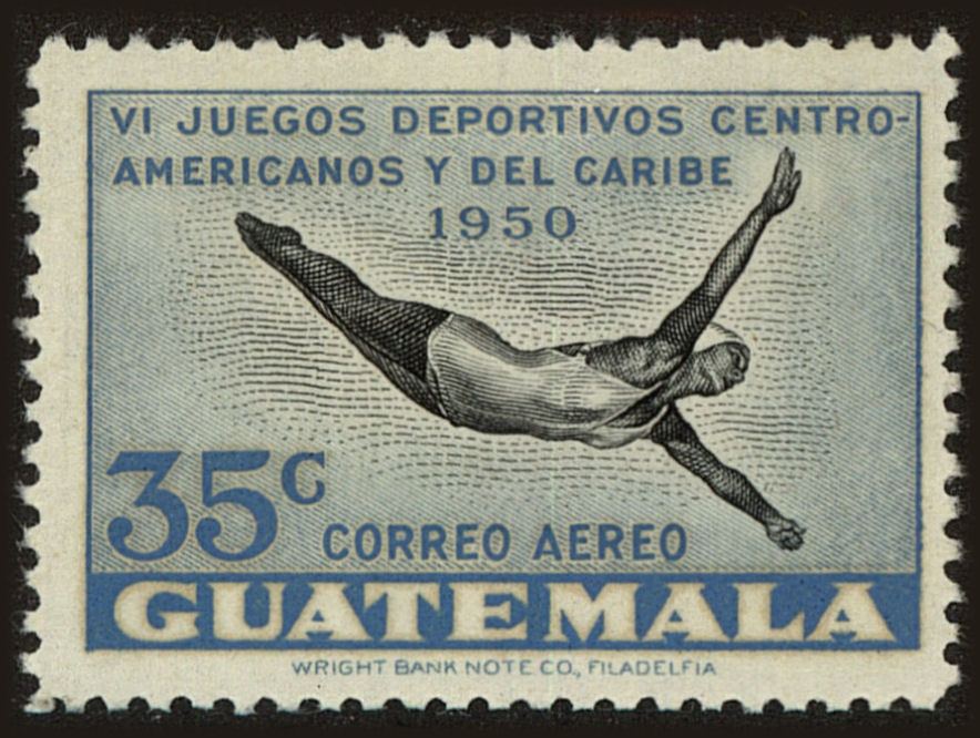 Front view of Guatemala C175 collectors stamp