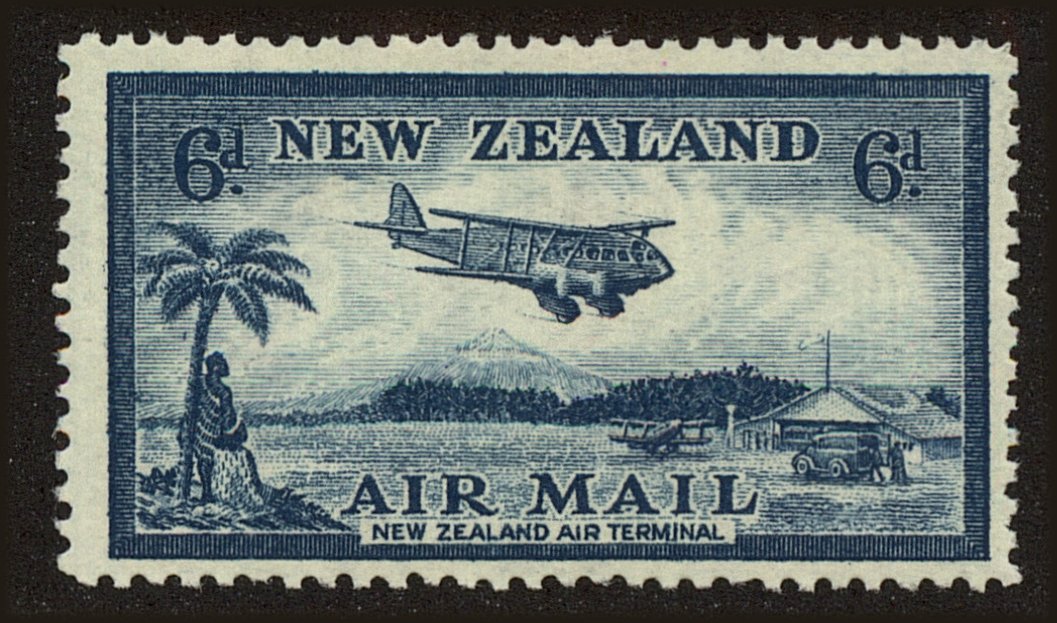 Front view of New Zealand C8 collectors stamp