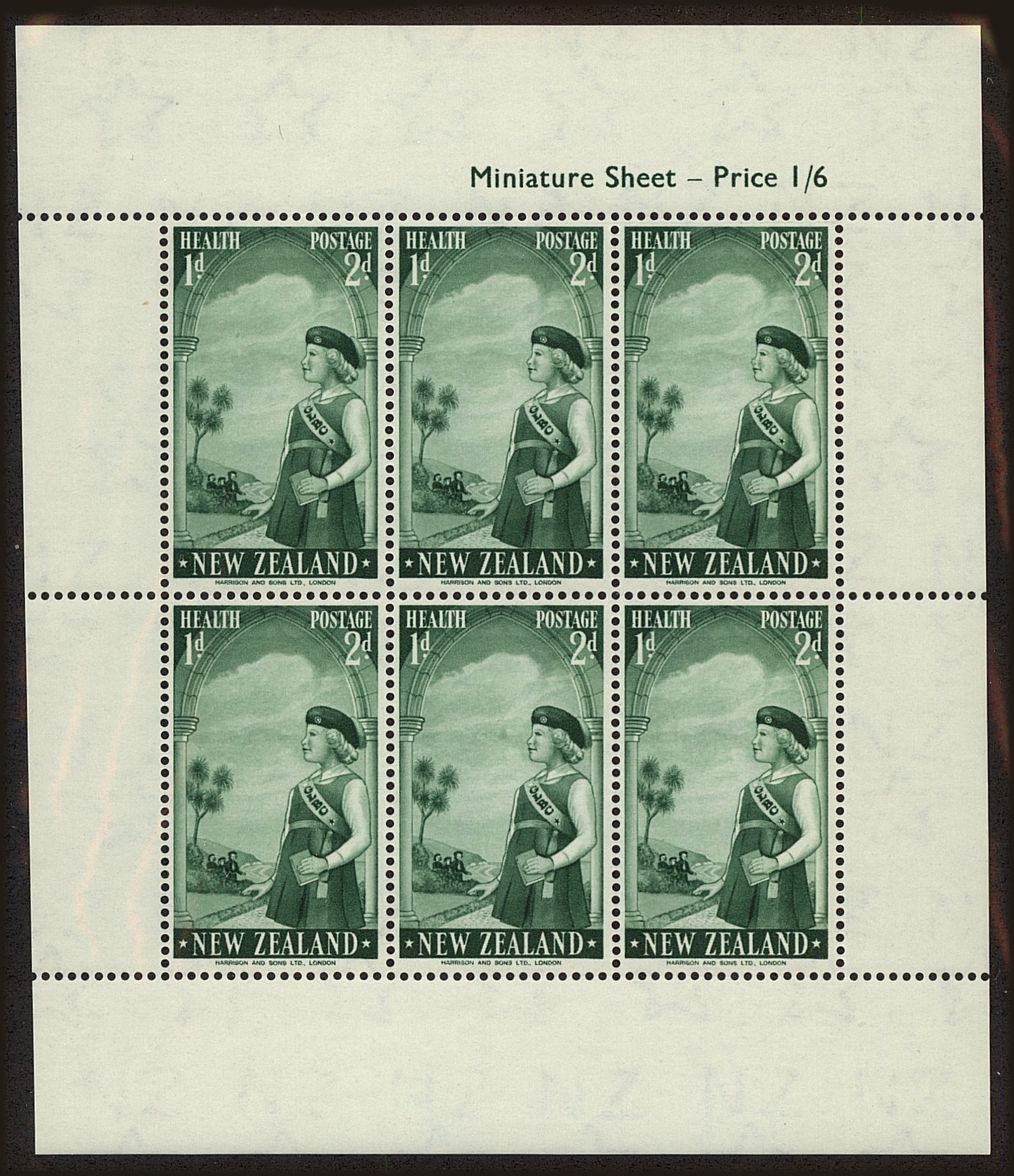 Front view of New Zealand B54a collectors stamp