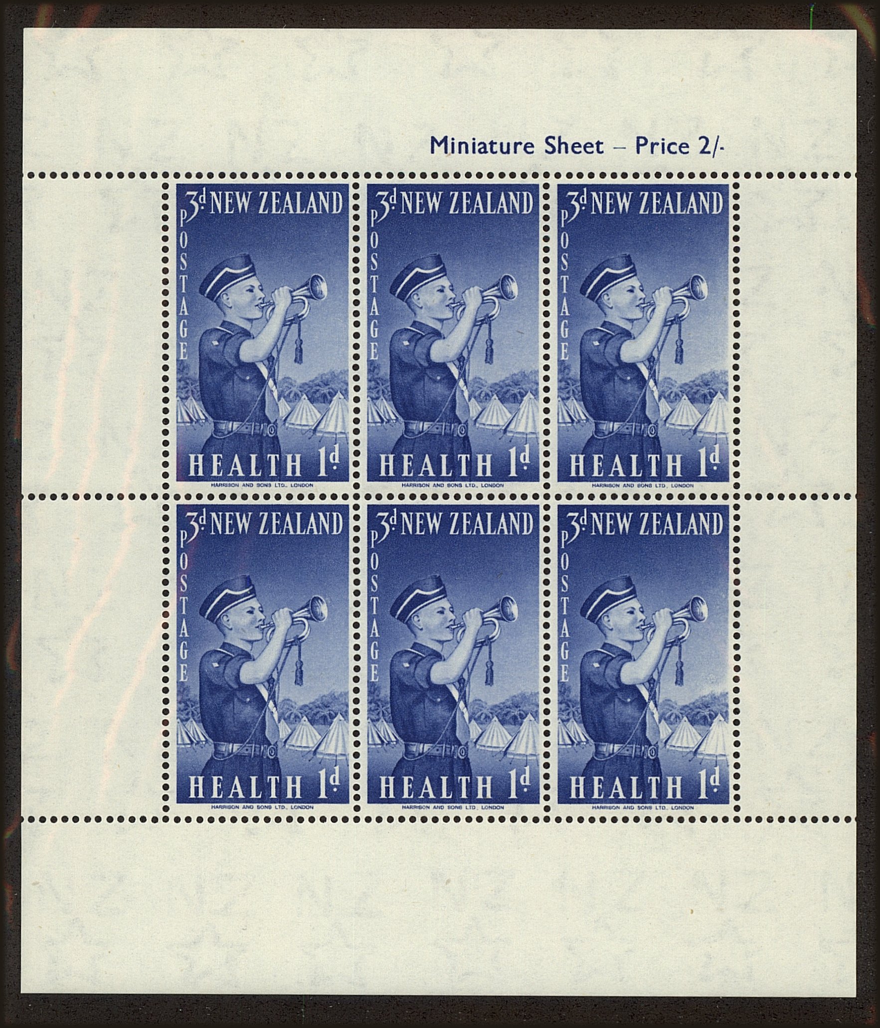 Front view of New Zealand B55a collectors stamp