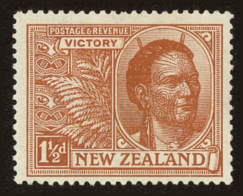 Front view of New Zealand 167 collectors stamp